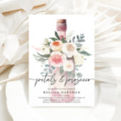 Waterverf Bloemenbloemblaadjes & Prosecco Vrijgeze Kaart