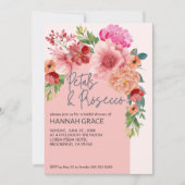 Waterverf Bloemenbloemblaadjes & Prosecco Vrijgeze Kaart (Voorkant)