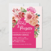 Waterverf Bloemenbloemblaadjes & Prosecco Vrijgeze Kaart (Voorkant)