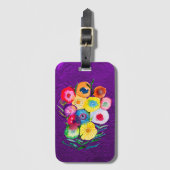 Waterverf bloemenbloemen paarse lolly bagagelabel (Voorkant (verticaal))