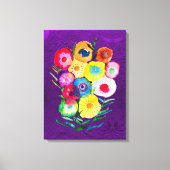 Waterverf bloemenbloemen paarse lolly canvas afdruk (Voorkant)