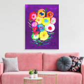 Waterverf bloemenbloemen paarse lolly canvas afdruk (Insitu (Woonkamer))