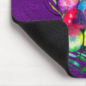 Waterverf bloemenbloemen paarse lolly muismat (Hoek)