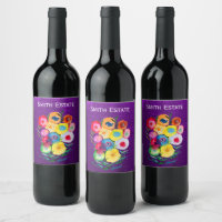 Waterverf bloemenbloemen paarse lolly