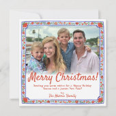 Waterverf Bloemenblok Print Foto Kerst Kaart (Voorkant)