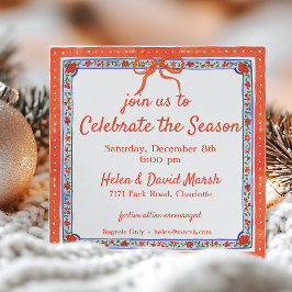 Waterverf Bloemenblok Print Kerstfeest Kaart