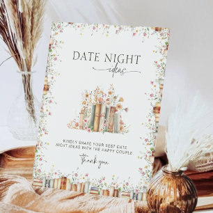 Waterverf Bloemenboek Thema Datum Nacht Ideeën Reclamebord Met Voetstuk