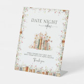 Waterverf Bloemenboek Thema Datum Nacht Ideeën Reclamebord Met Voetstuk (Voorkant)