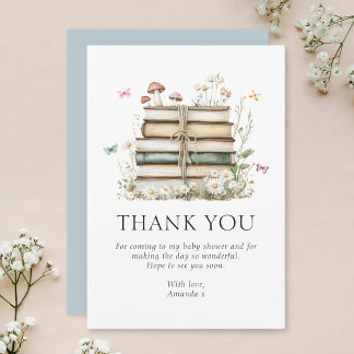 Waterverf Bloemenboeken Baby shower Bedankkaart
