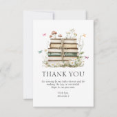 Waterverf Bloemenboeken Baby shower Bedankkaart (Voorkant)