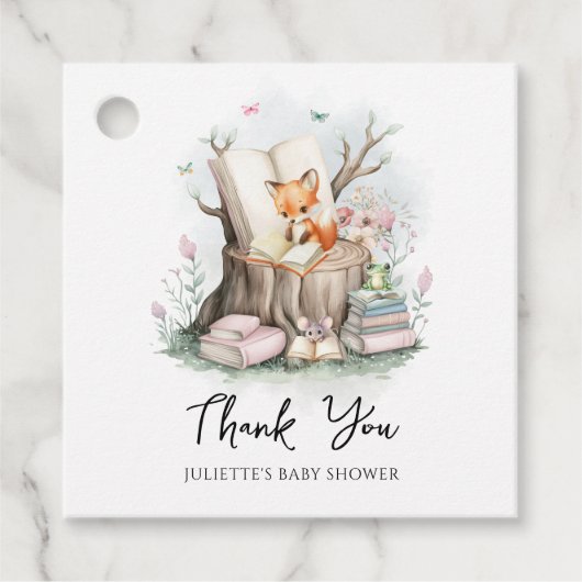 Waterverf Bloemenboeken Baby shower Dank u Bedankjes Labels (Voorkant)