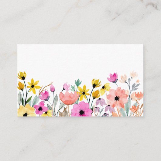 Waterverf Bloemenboeken voor Baby Enclosure Kaart (Achterkant)