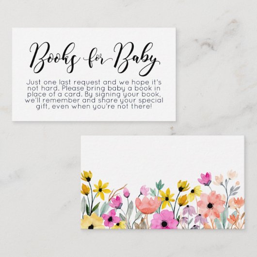 Waterverf Bloemenboeken voor Baby Enclosure Kaart (Voorkant / Achterkant)