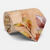 Waterverf Bloemenboekenliefhebber Herfst Stropdas (Opgerold)