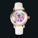 Waterverf Bloemenboeket Horloge<br><div class="desc">waterverf bloemenkunst.</div>