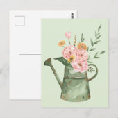 Waterverf bloemenboeket kunst briefkaart (Voorkant / Achterkant)