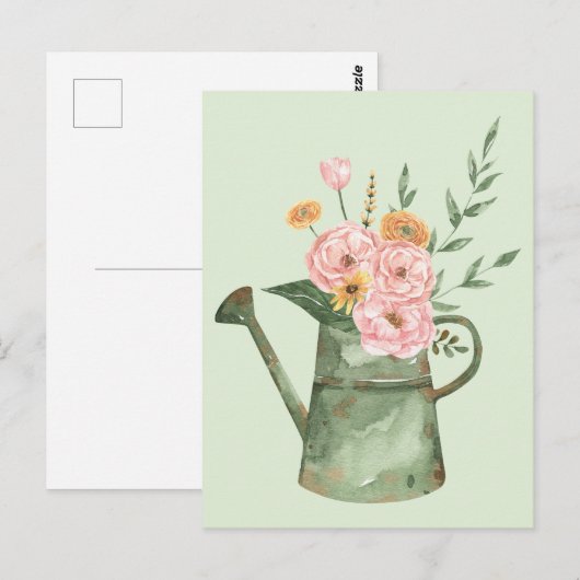 Waterverf bloemenboeket kunst briefkaart (Voorkant / Achterkant)