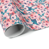 Waterverf Bloemenboeket:  Pioenrozen. Cadeaupapier (Rol Hoek)