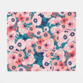 Waterverf Bloemenboeket:  Pioenrozen. Fleece Deken (Voorkant (Horizontaal))