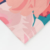 Waterverf Bloemenboeket:  Pioenrozen. Fleece Deken (Hoek)