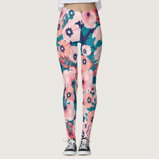 Waterverf Bloemenboeket:  Pioenrozen. Leggings