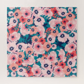 Waterverf Bloemenboeket: Pioenrozen. Legpuzzel (Horizontaal)