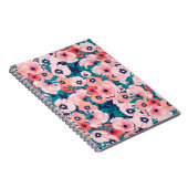 Waterverf Bloemenboeket:  Pioenrozen. Notitieboek (Rechterzijde)