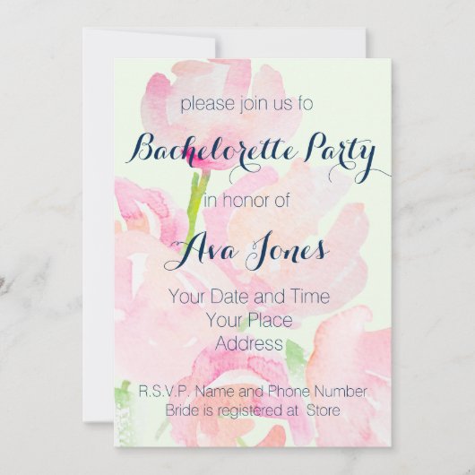 Waterverf Bloemenboeket vrijgezellenfeest Kaart (Voorkant)