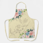 Waterverf Bloemenboeketten Classy Elegant Modern Schort (Voorkant)