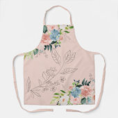 Waterverf Bloemenboeketten Classy Elegant Modern Schort (Voorkant)