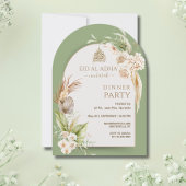Waterverf Bloemenboog Eid al Adha Diner Kaart