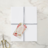 Waterverf Bloemenboter Cream bruiloft Dank u Cadeaulabel (Met Touw)