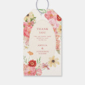 Waterverf Bloemenboter Cream bruiloft Dank u Cadeaulabel (Achterkant)