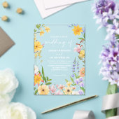 Waterverf bloemenboter geel botanische bruiloft acryl uitnodigingen (Insitu (Huwelijk))