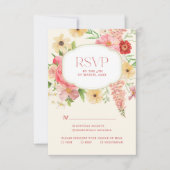 Waterverf bloemenboter geel Wedding qr code RSVP Kaartje (Voorkant)