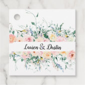Waterverf Bloemenbruid bruidegom bruiloft Bedankjes Labels (Voorkant)
