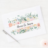 Waterverf Bloemenbruid bruidegom bruiloft Rechthoekige Sticker (Envelop)