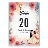 Waterverf Bloemenbruid en bruidegom Elegante bruil Kaart (Achterkant)