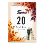 Waterverf Bloemenbruid en bruidegom herfstbruiloft Kaart (Achterkant)