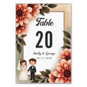 Waterverf Bloemenbruid en bruidegom Romantische br Kaart (Achterkant)