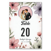 Waterverf Bloemenbruid en bruidegom Romantische br Kaart (Achterkant)