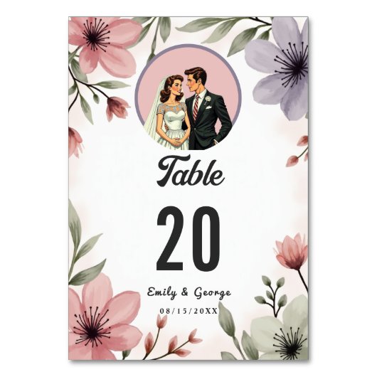 Waterverf Bloemenbruid en bruidegom Romantische br Kaart (Achterkant)