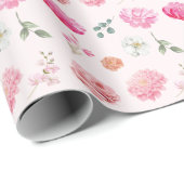 Waterverf Bloemenbruid in Bloom Vrijgezellenfeest Cadeaupapier (Rol Hoek)