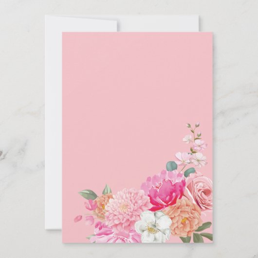 Waterverf Bloemenbruid in Bloom Vrijgezellenfeest Kaart (Achterkant)