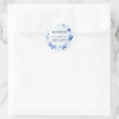 Waterverf Bloemenbruiloft Classic Ronde Sticker (Tas)