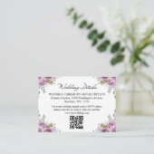 waterverf bloemenbruiloft details RSVP QR code Informatiekaartje (Staand voorkant)