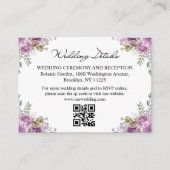 waterverf bloemenbruiloft details RSVP QR code Informatiekaartje (Voorkant)