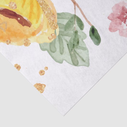 Waterverf bloemenbruiloft glitter tissuepapier (Detail)