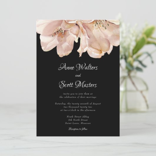 Waterverf bloemenbruiloft kaart (Staand voorkant)