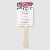 Waterverf bloemenbruiloft programma fan handwaaier (Voorkant)